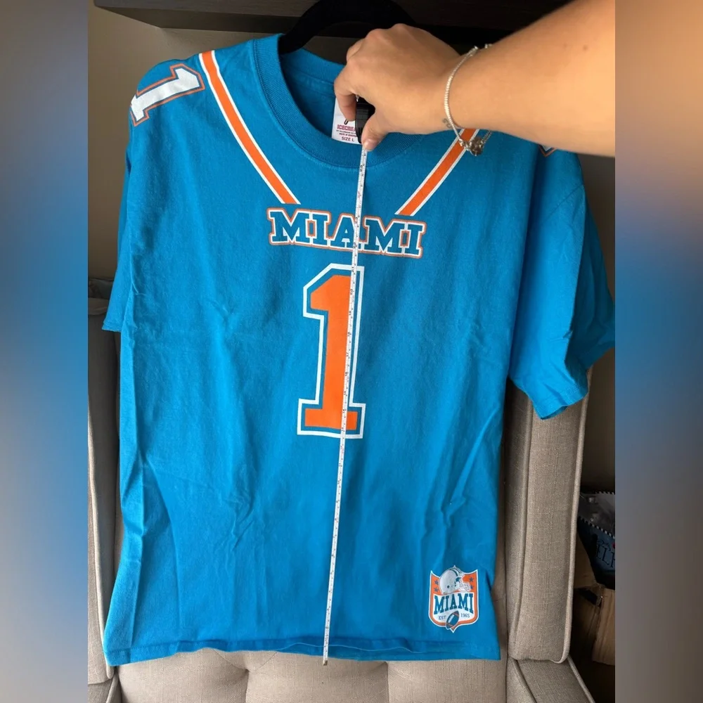 Billionaire Boys Club ICE CREAM Florida Miami Dolphins #1 TShirt Men Size L Blue - Picture 5 of 5